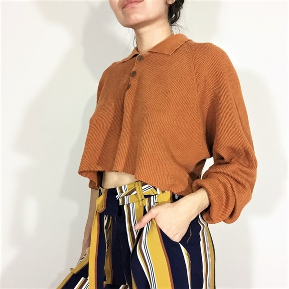 Giorgio Armani Tops - Vintage Giorgio Armani Linen Blend Crop Knit